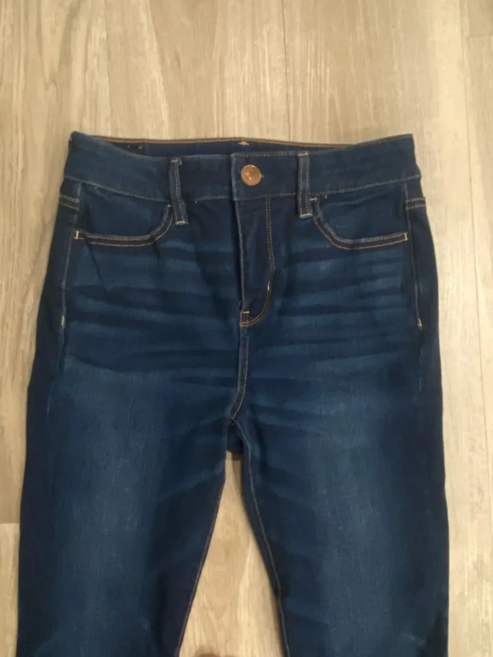 American Eagle Dream Jean HighRise Jegging Size 4 Short Dark Wash Stretch Skinny - Picture 2 of 5